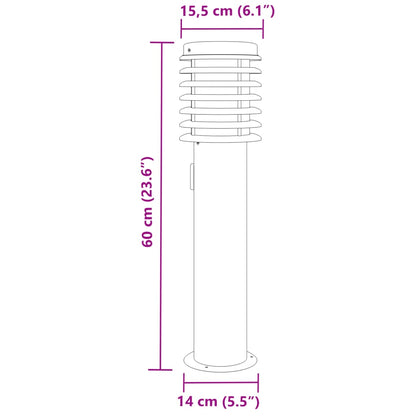 Wegeleuchten mit Steckdose 3 Stk. Silbern 60 cm Edelstahl - Pazzar.ch