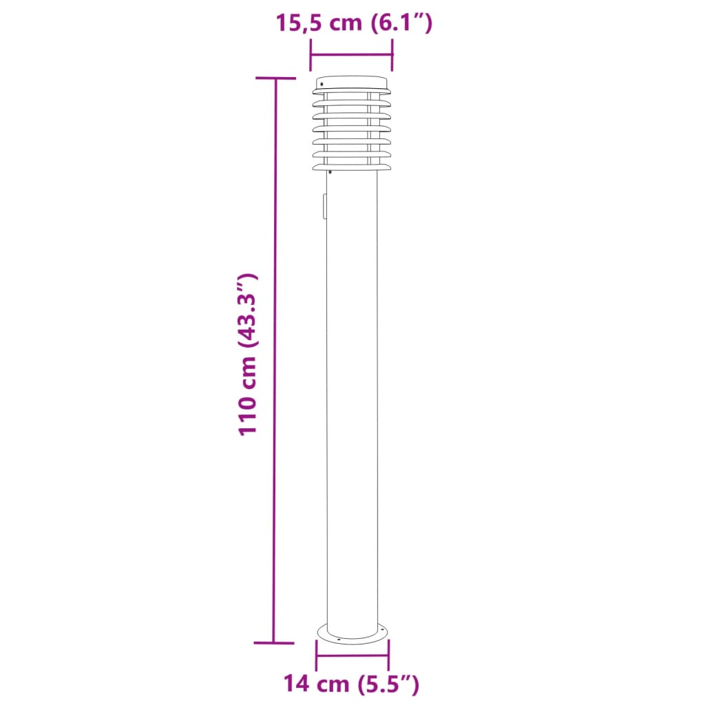 Wegeleuchte mit Steckdose Silbern 110 cm Edelstahl - Pazzar.ch