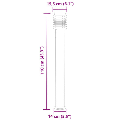 Wegeleuchte mit Steckdose Silbern 110 cm Edelstahl - Pazzar.ch