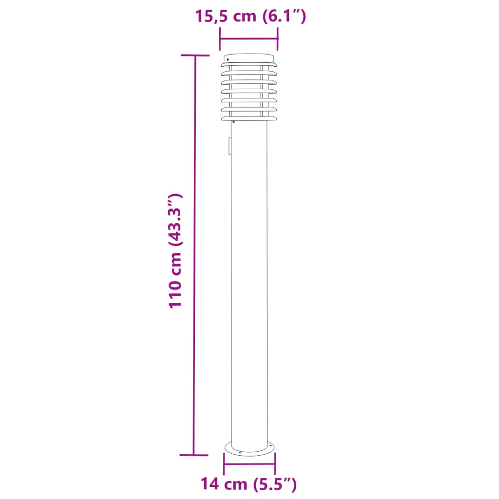 Wegeleuchten mit Steckdose 3 Stk. Silbern 110 cm Edelstahl - Pazzar.ch