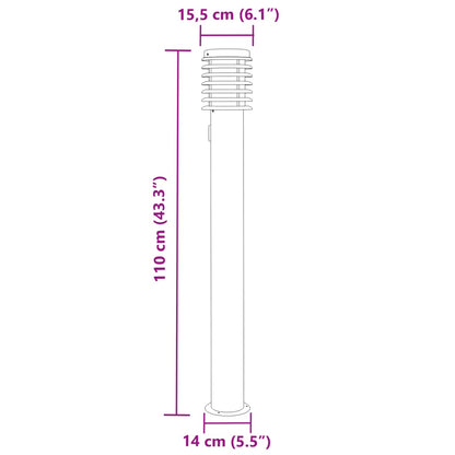 Wegeleuchten mit Steckdose 3 Stk. Silbern 110 cm Edelstahl - Pazzar.ch