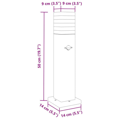 Wegeleuchte mit Bewegungsmelder Schwarz 50 cm Aluminium - Pazzar.ch