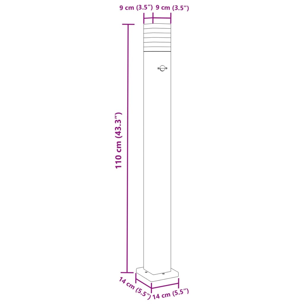 Wegeleuchte mit Bewegungsmelder Schwarz 110 cm Aluminium - Pazzar.ch