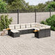 10-tlg. Garten-Sofagarnitur mit Kissen Schwarz Poly Rattan