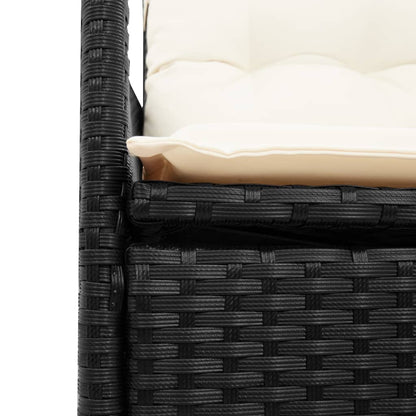 11-tlg. Garten-Bistro-Set mit Kissen Schwarz Poly Rattan - Pazzar.ch