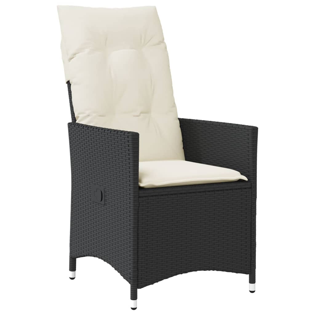 11-tlg. Garten-Bistro-Set mit Kissen Schwarz Poly Rattan - Pazzar.ch