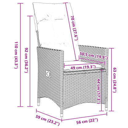 11-tlg. Garten-Bistro-Set mit Kissen Braun Poly Rattan - Pazzar.ch