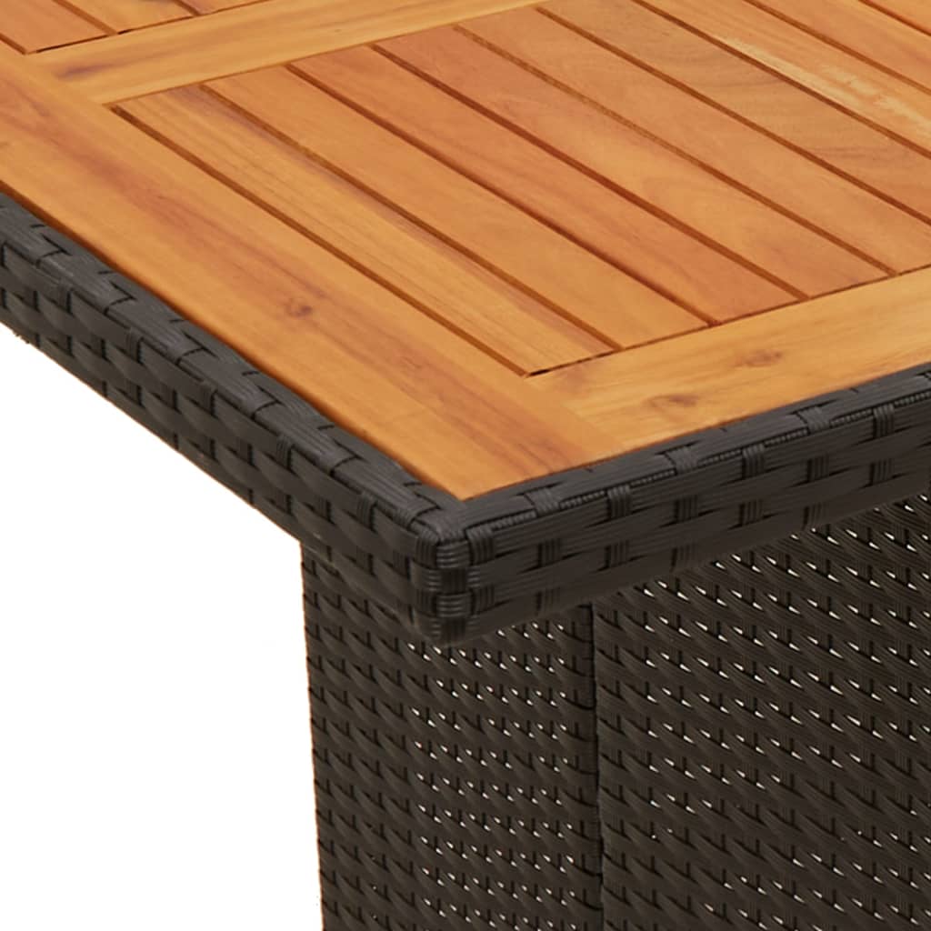 11-tlg. Garten-Bistro-Set mit Kissen Schwarz Poly Rattan - Pazzar.ch