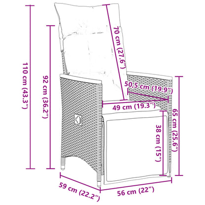 11-tlg. Garten-Bistro-Set mit Kissen Schwarz Poly Rattan - Pazzar.ch