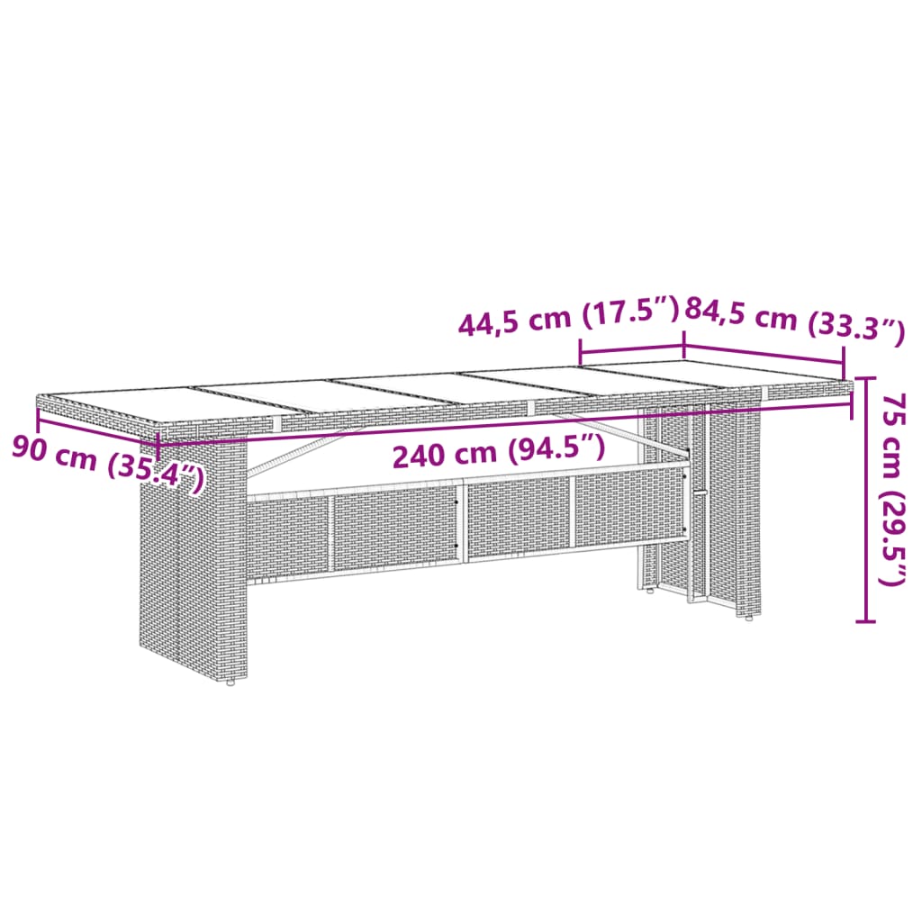 11-tlg. Garten-Bistro-Set mit Kissen Schwarz Poly Rattan - Pazzar.ch