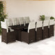 11-tlg. Garten-Bistro-Set mit Kissen Braun Poly Rattan