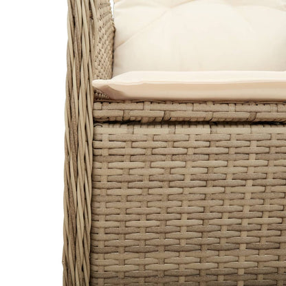 11-tlg. Garten-Bistro-Set mit Kissen Beige Poly Rattan - Pazzar.ch