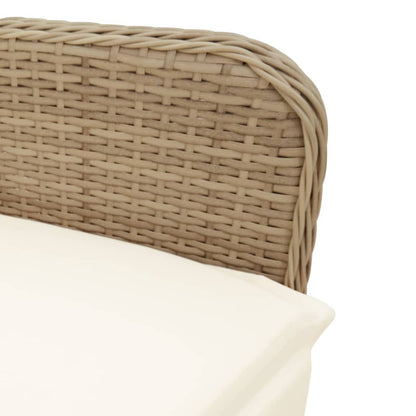 11-tlg. Garten-Bistro-Set mit Kissen Beige Poly Rattan - Pazzar.ch