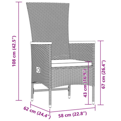 11-tlg. Garten-Essgruppe mit Kissen Schwarz Poly Rattan - Pazzar.ch