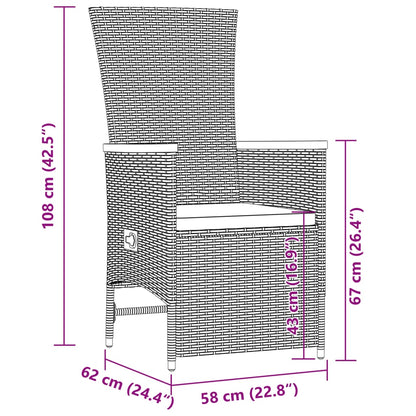 11-tlg. Garten-Essgruppe mit Kissen Schwarz Poly Rattan - Pazzar.ch