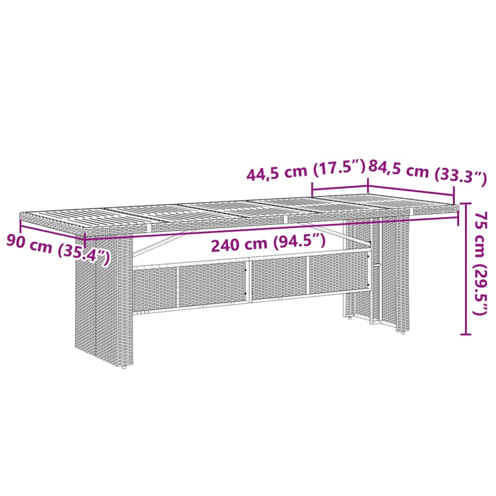 11-tlg. Garten-Essgruppe mit Kissen Grau Poly Rattan - Pazzar.ch