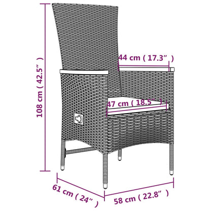 11-tlg. Garten-Essgruppe mit Kissen Grau Poly Rattan - Pazzar.ch