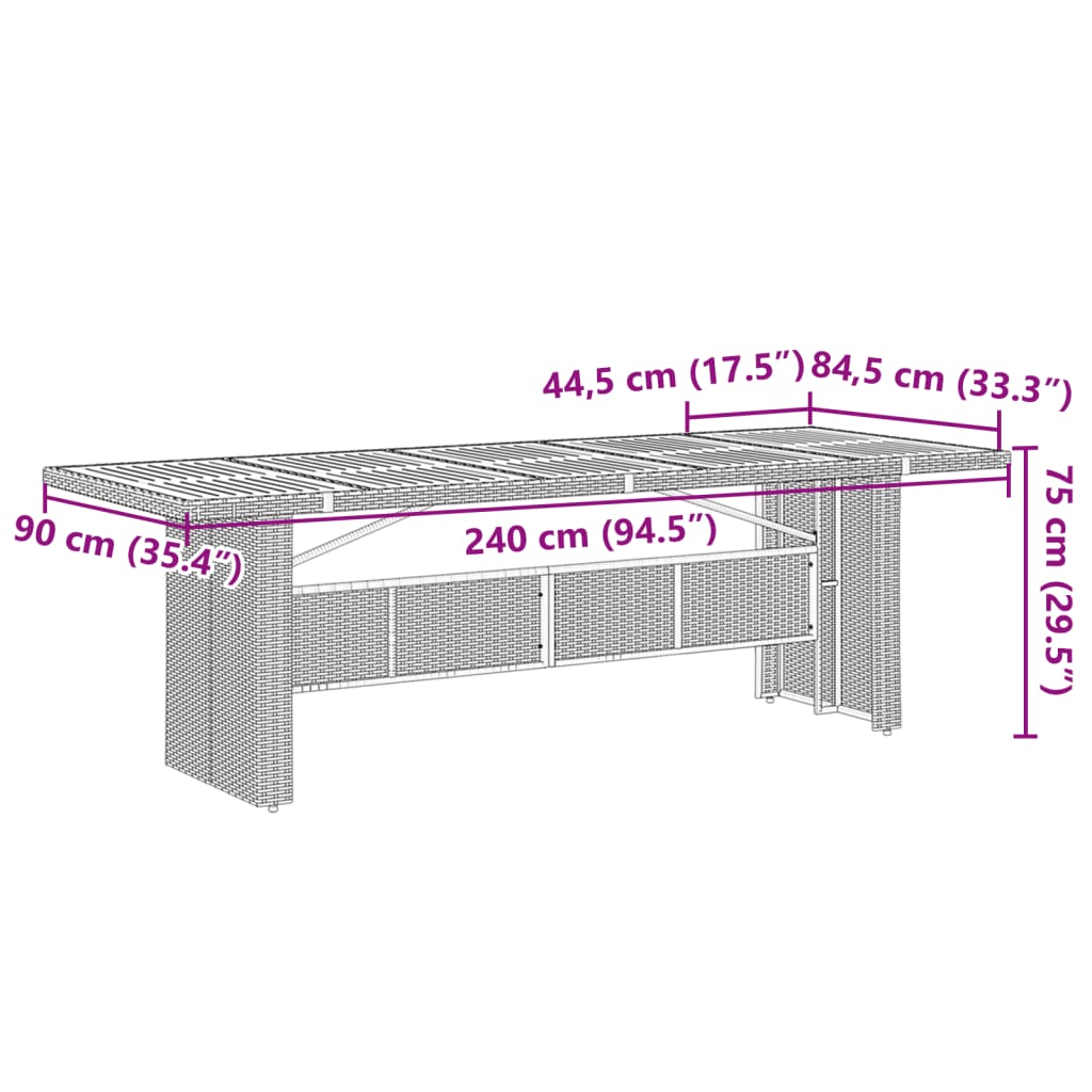 11-tlg. Garten-Essgruppe mit Kissen Grau Poly Rattan - Pazzar.ch