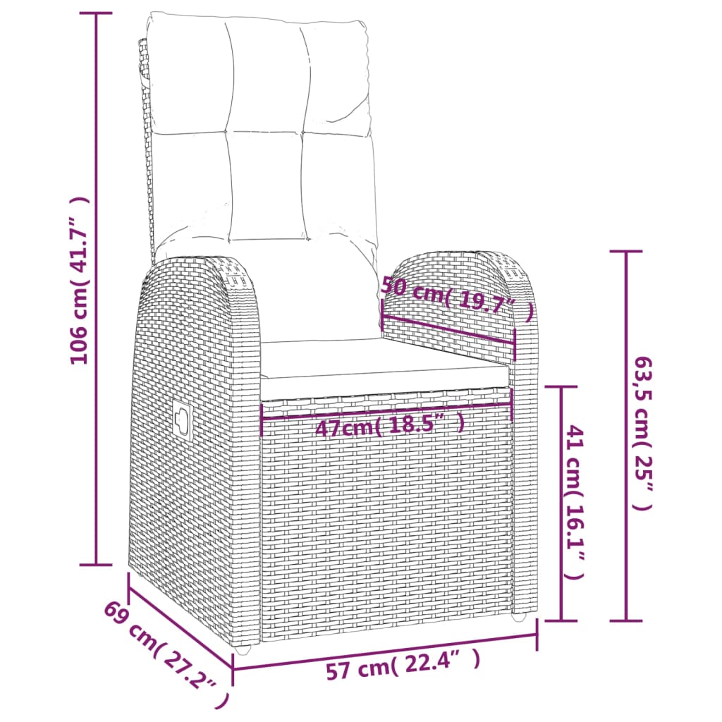 11-tlg. Garten-Essgruppe mit Kissen Schwarz Poly Rattan - Pazzar.ch