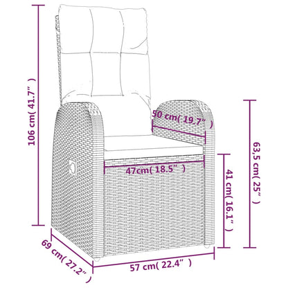 11-tlg. Garten-Essgruppe mit Kissen Schwarz Poly Rattan - Pazzar.ch