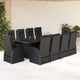 11-tlg. Garten-Essgruppe mit Kissen Schwarz Poly Rattan