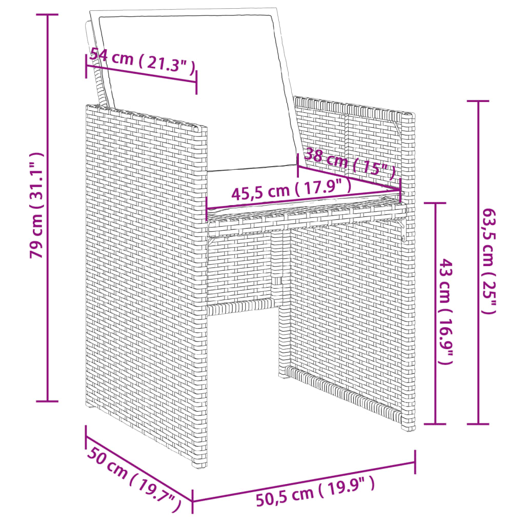 11-tlg. Garten-Essgruppe mit Kissen Grau Poly Rattan - Pazzar.ch