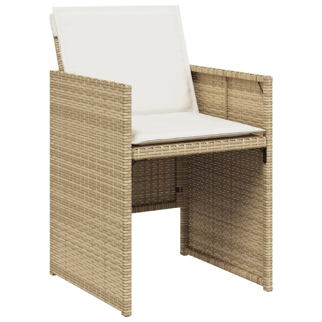 11-tlg. Garten-Essgruppe mit Kissen Beige Poly Rattan - Pazzar.ch