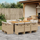 11-tlg. Garten-Essgruppe mit Kissen Beige Poly Rattan