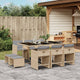 11-tlg. Garten-Essgruppe mit Kissen Beigemischung Poly Rattan