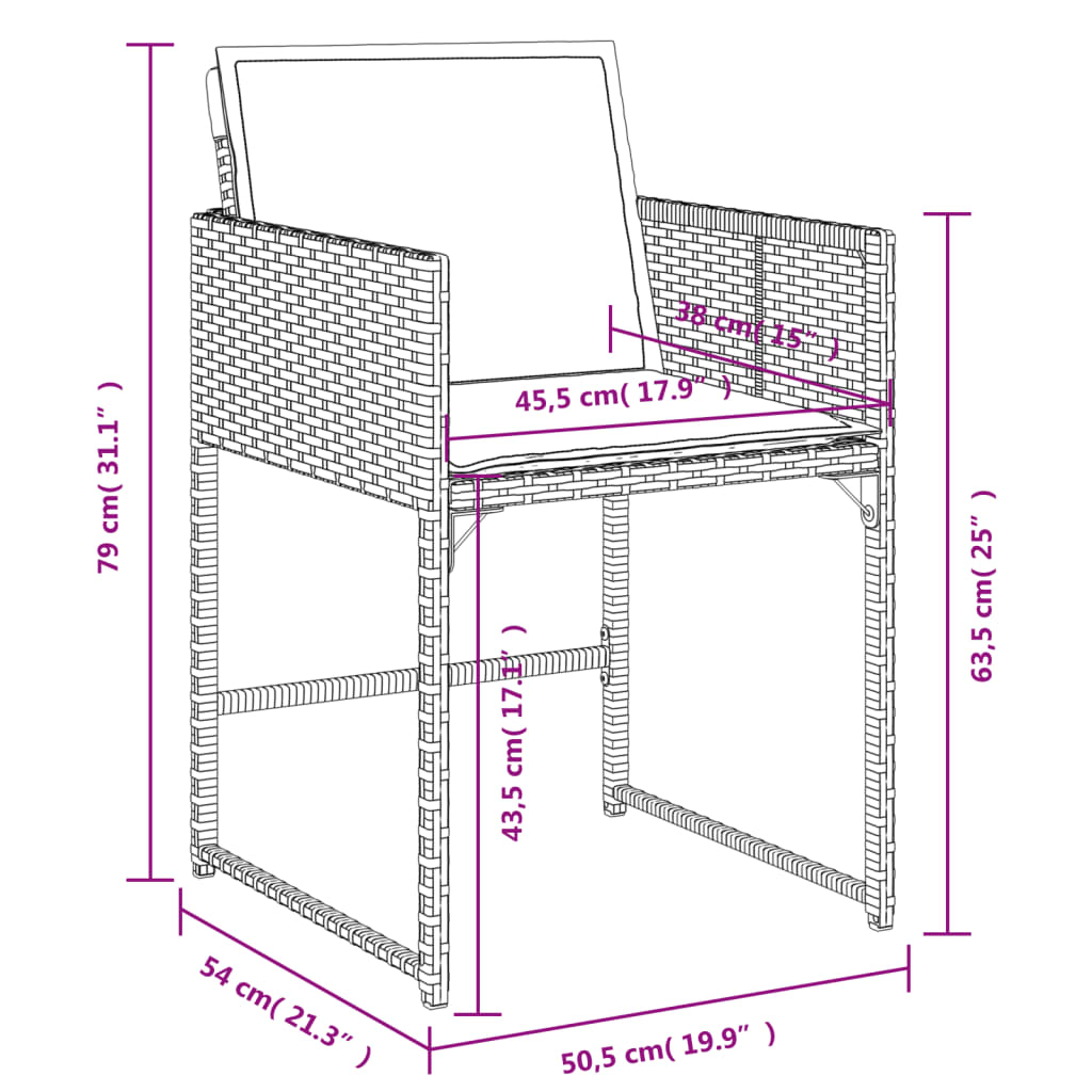 11-tlg. Garten-Essgruppe mit Kissen Grau Poly Rattan - Pazzar.ch