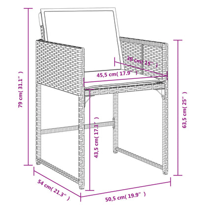 11-tlg. Garten-Essgruppe mit Kissen Braun Poly Rattan - Pazzar.ch