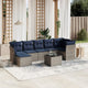 8-tlg. Garten-Sofagarnitur mit Kissen Grau Poly Rattan