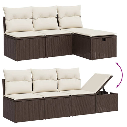 8-tlg. Garten-Sofagarnitur mit Kissen Braun Poly Rattan - Pazzar.ch