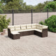 8-tlg. Garten-Sofagarnitur mit Kissen Braun Poly Rattan