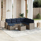 8-tlg. Garten-Sofagarnitur mit Kissen Grau Poly Rattan