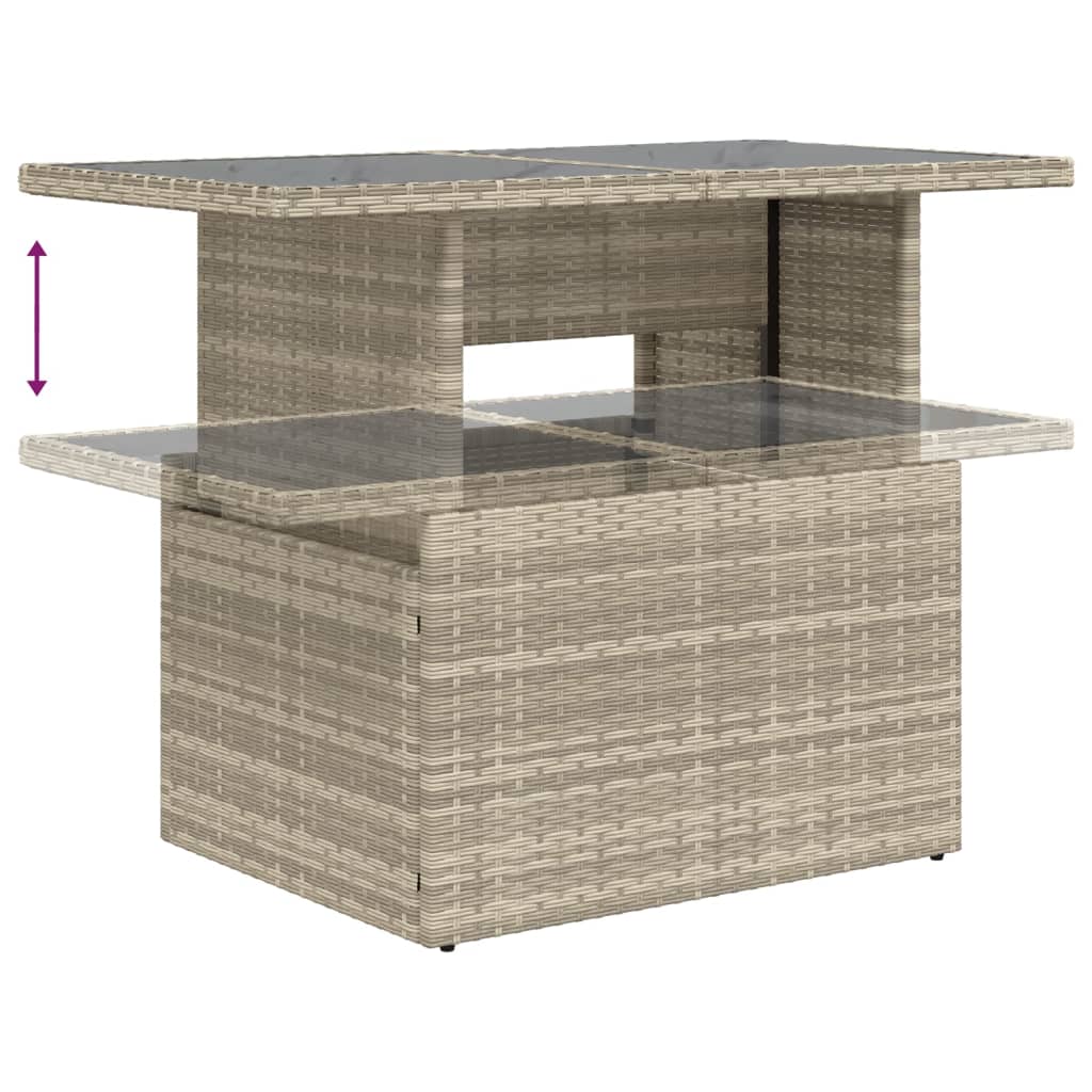 8-tlg. Garten-Sofagarnitur mit Kissen Hellgrau Poly Rattan - Pazzar.ch