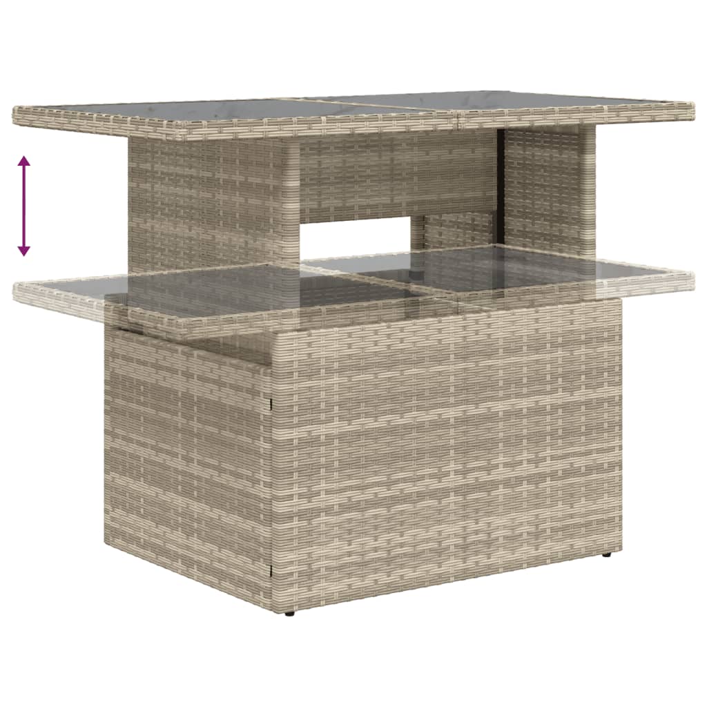 8-tlg. Garten-Sofagarnitur mit Kissen Hellgrau Poly Rattan - Pazzar.ch