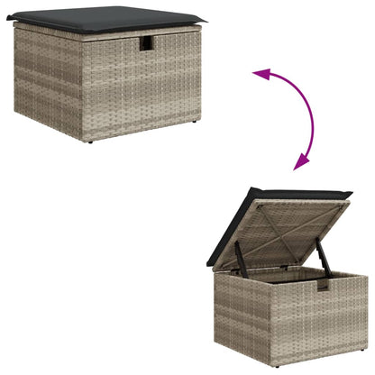 8-tlg. Garten-Sofagarnitur mit Kissen Hellgrau Poly Rattan - Pazzar.ch