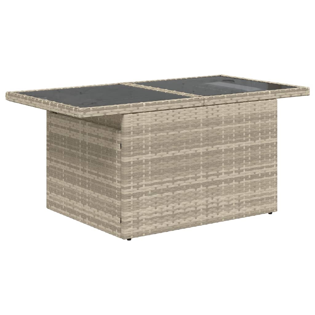 8-tlg. Garten-Sofagarnitur mit Kissen Hellgrau Poly Rattan - Pazzar.ch
