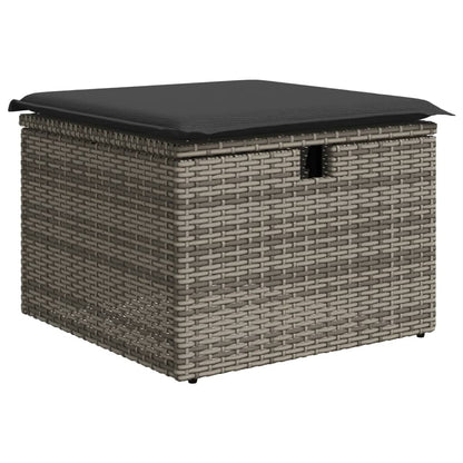 8-tlg. Garten-Sofagarnitur mit Kissen Grau Poly Rattan - Pazzar.ch