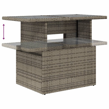 8-tlg. Garten-Sofagarnitur mit Kissen Grau Poly Rattan - Pazzar.ch