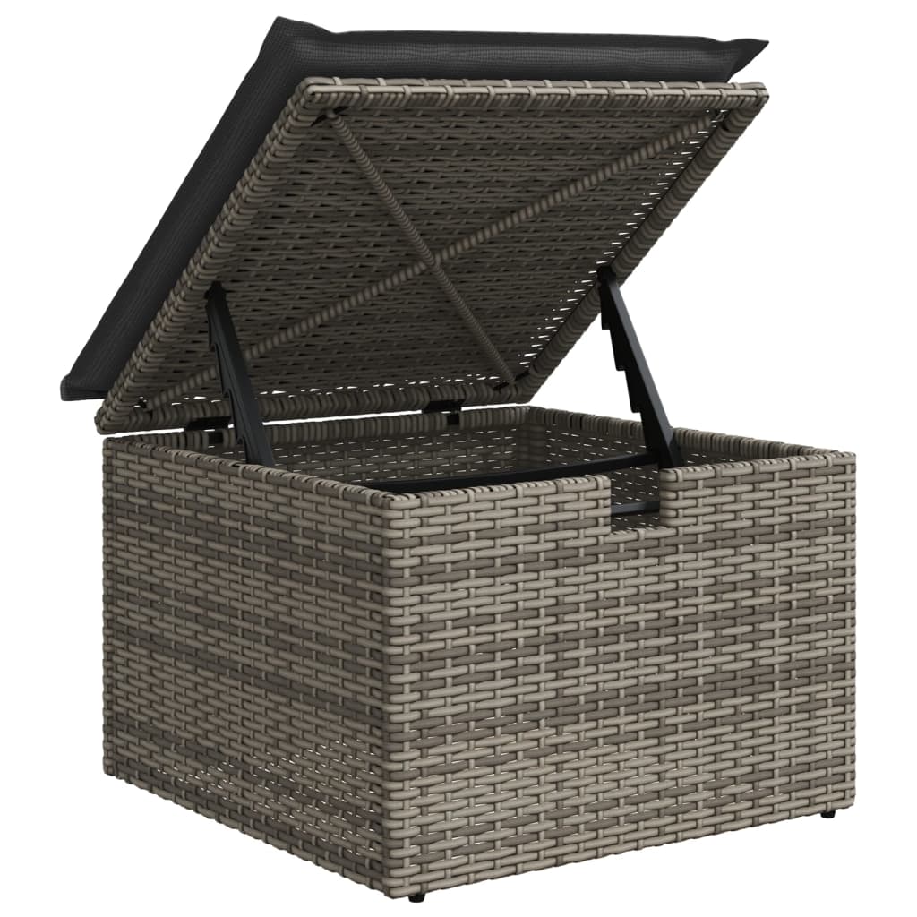 8-tlg. Garten-Sofagarnitur mit Kissen Grau Poly Rattan - Pazzar.ch