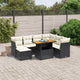 8-tlg. Garten-Sofagarnitur mit Kissen Schwarz Poly Rattan