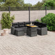 8-tlg. Garten-Sofagarnitur mit Kissen Schwarz Poly Rattan