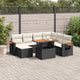 8-tlg. Garten-Sofagarnitur mit Kissen Schwarz Poly Rattan