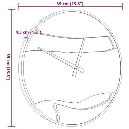 Wanduhr Braun Ø35 cm Eisen und Olivenholz - Pazzar.ch