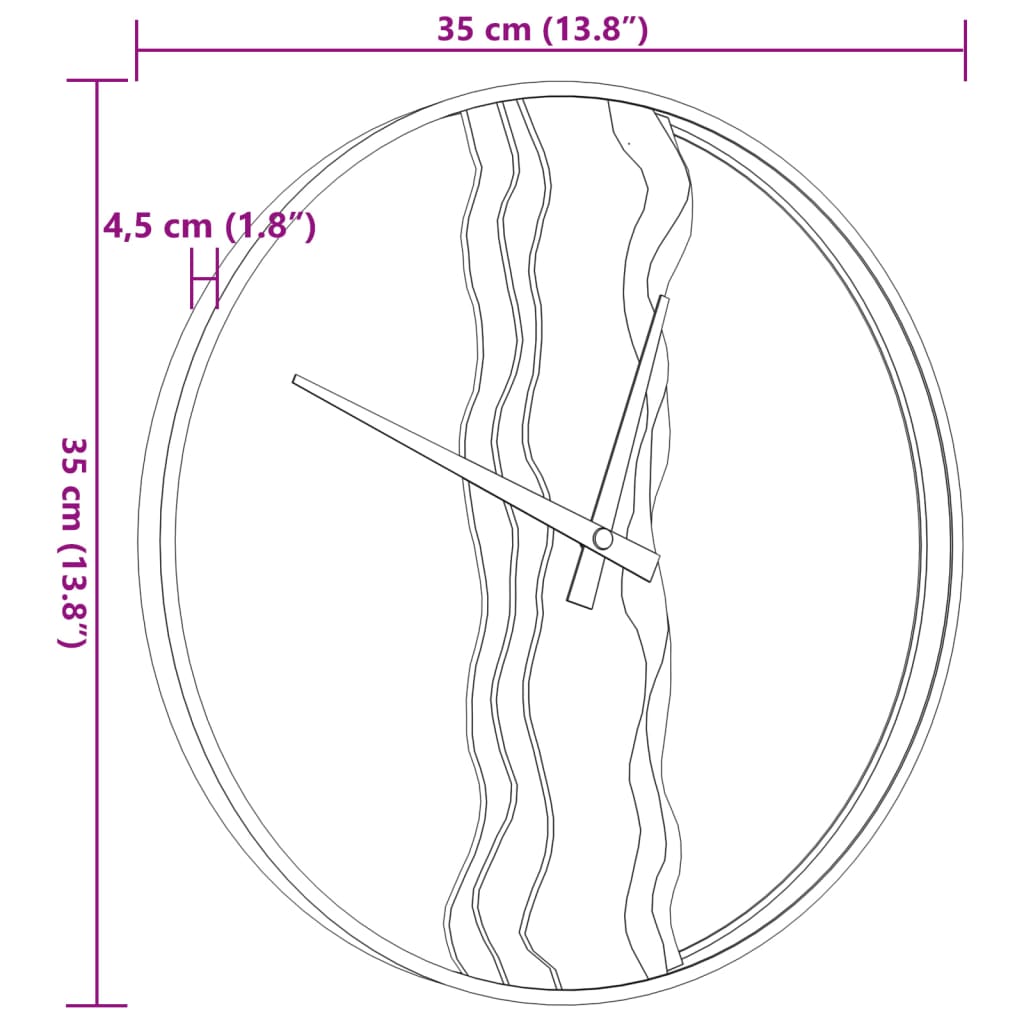 Wanduhr Braun Ø35 cm Eisen und Eichenholz - Pazzar.ch