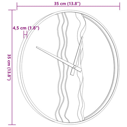 Wanduhr Braun Ø35 cm Eisen und Eichenholz - Pazzar.ch