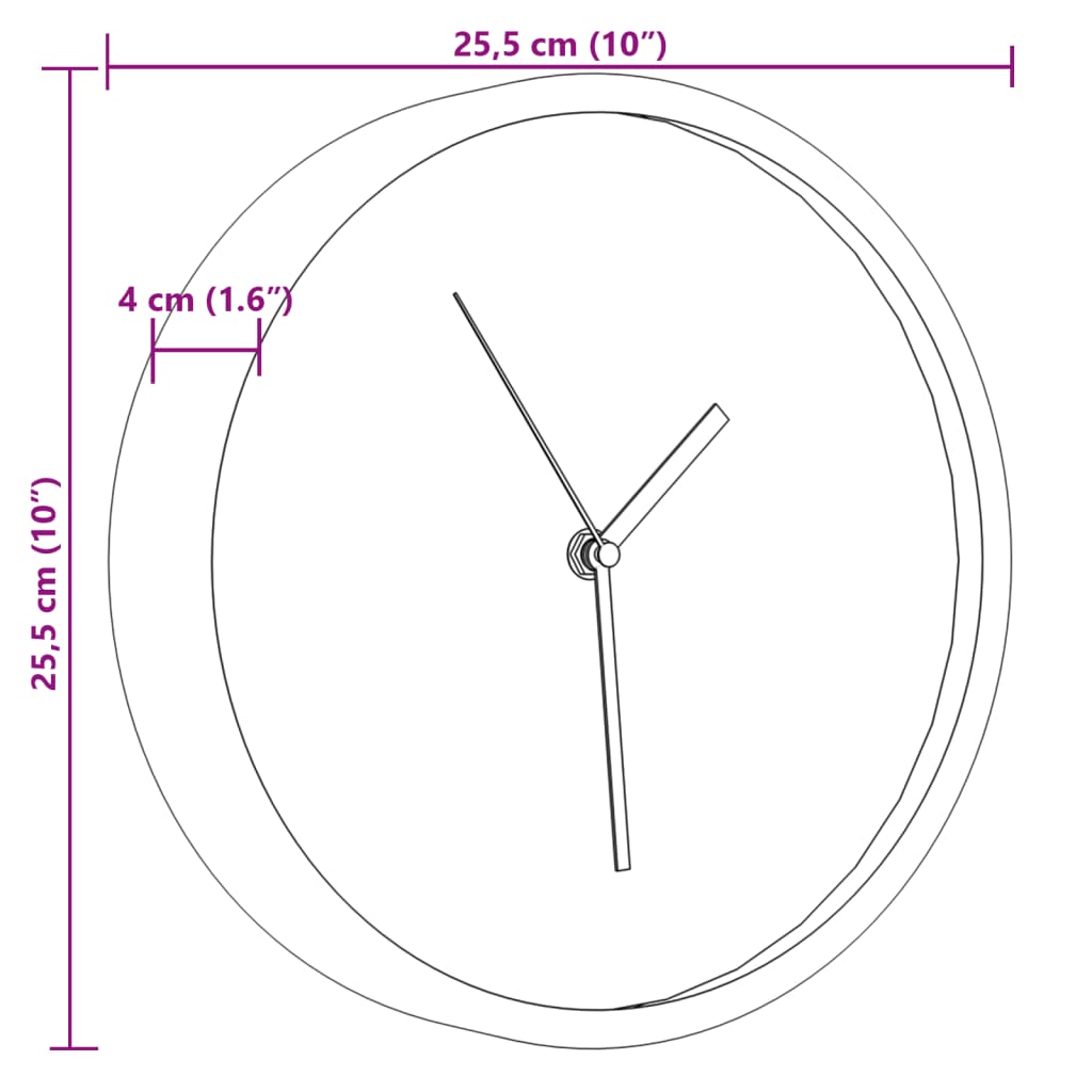 Wanduhr Rosa Ø25,5 cm Polystyren und Glas - Pazzar.ch