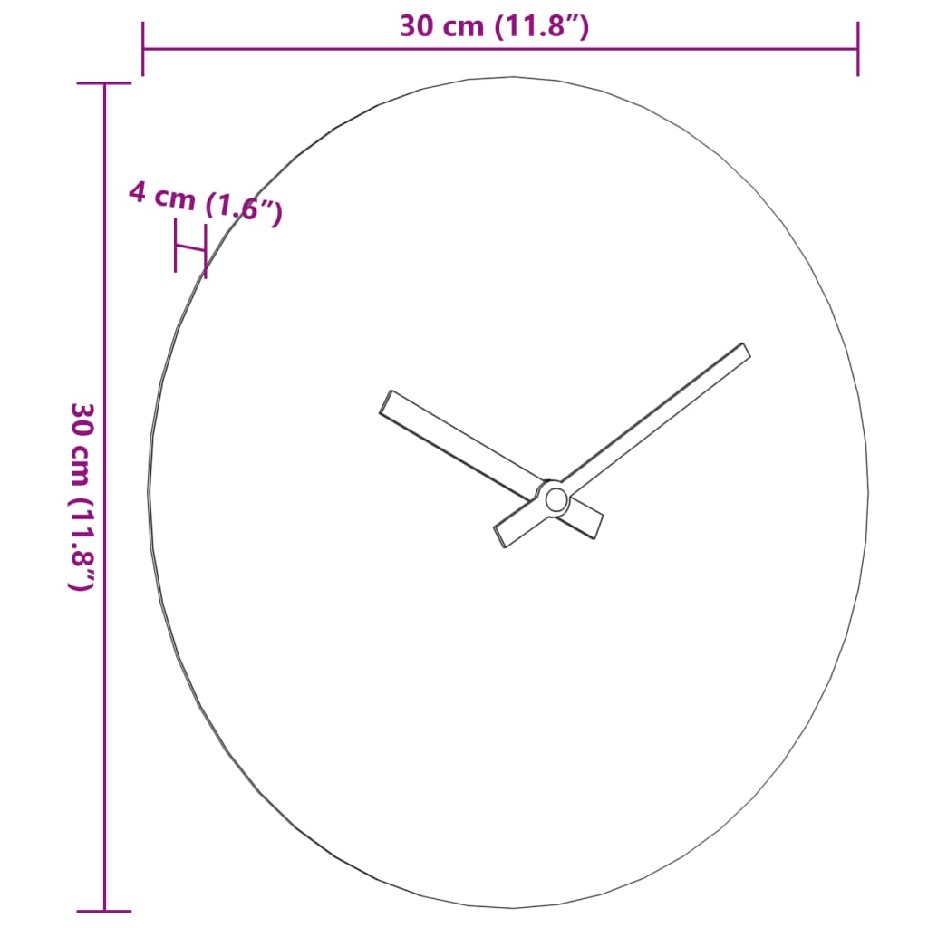 Wanduhr Gelb und Schwarz Ø30 cm Holzwerkstoff